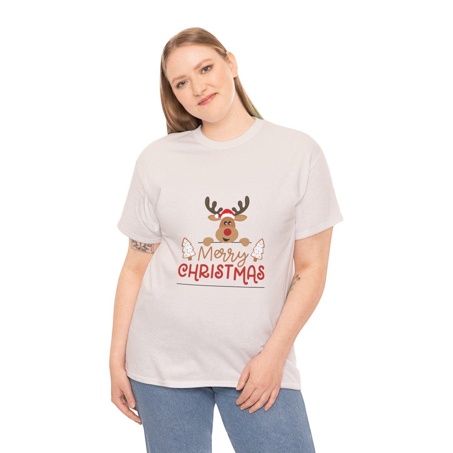 Merry Christmas Unisex Heavy Short Sleeve Cotton Tee