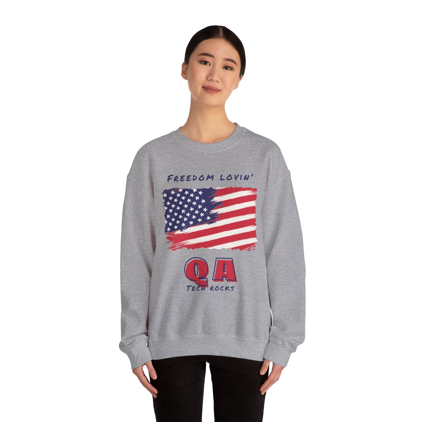Freedom Loving QA Long Sleeve Crewneck Sweatshirt