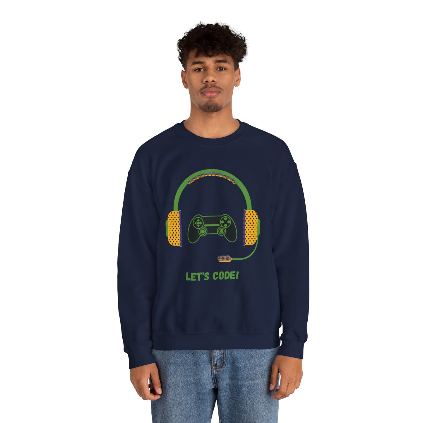 Let's Code Long Sleeve Crewneck Sweatshirt for Tech Lovers