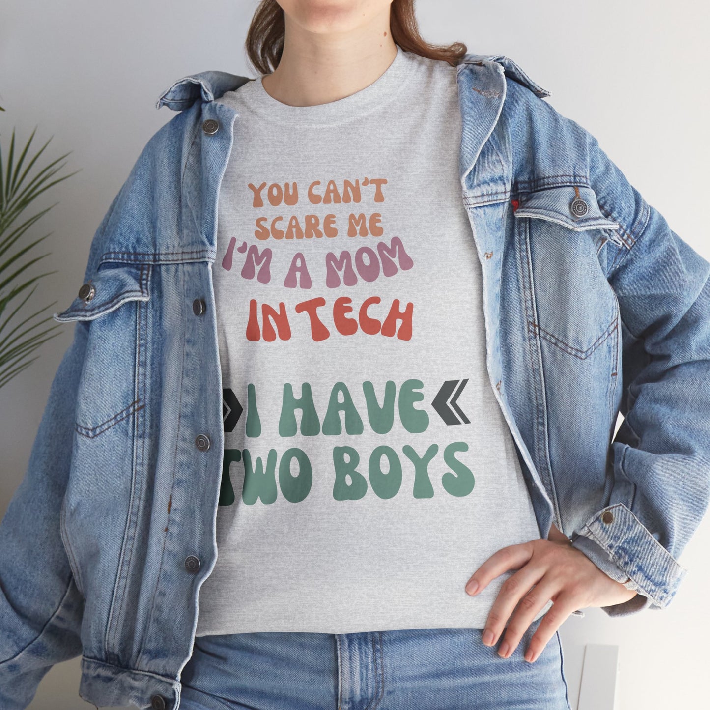 Mom in Tech with Two Boys Cotton Tee