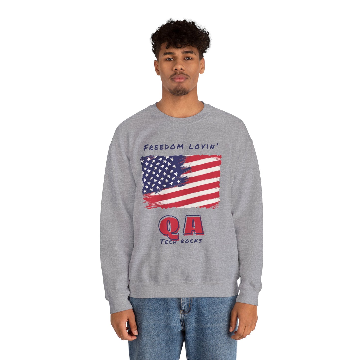 Freedom Loving QA Long Sleeve Crewneck Sweatshirt