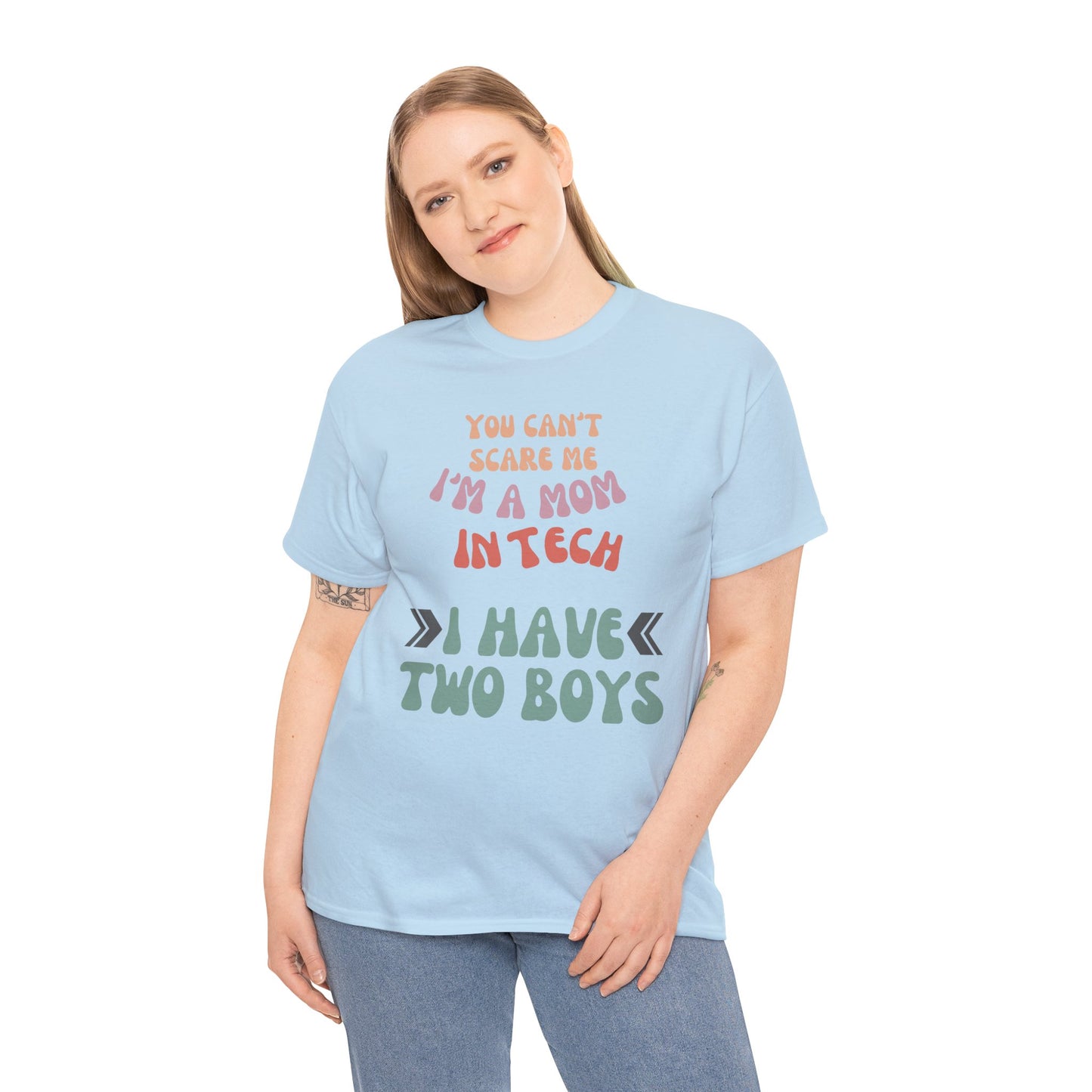 Mom in Tech with Two Boys Cotton Tee