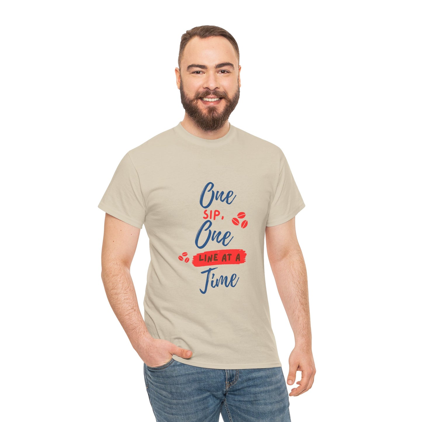 One Sip, One line at a Time, Cotton Tee