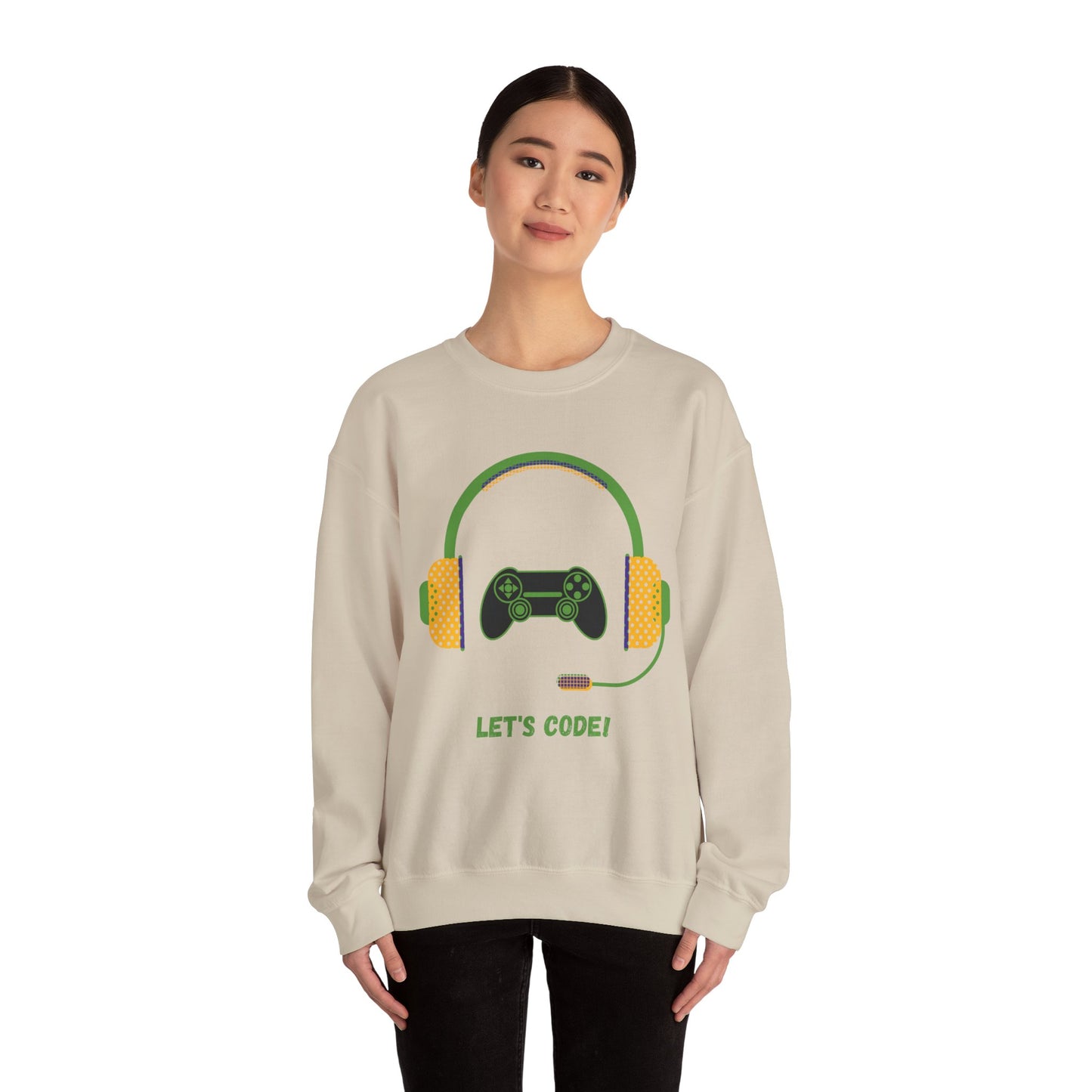 Let's Code Long Sleeve Crewneck Sweatshirt for Tech Lovers