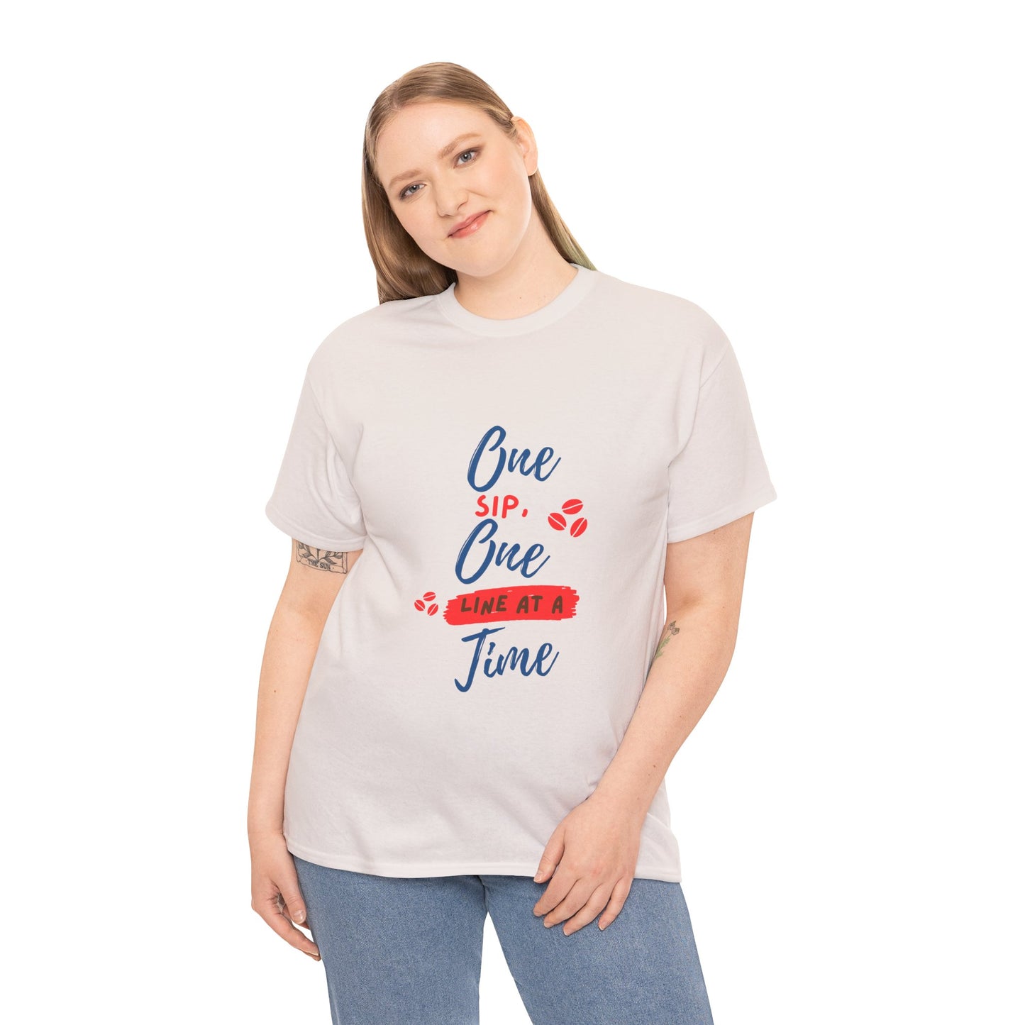 One Sip, One line at a Time, Cotton Tee