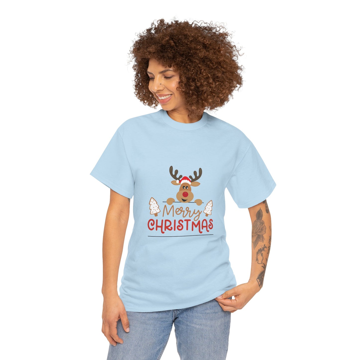Merry Christmas Unisex Heavy Short Sleeve Cotton Tee