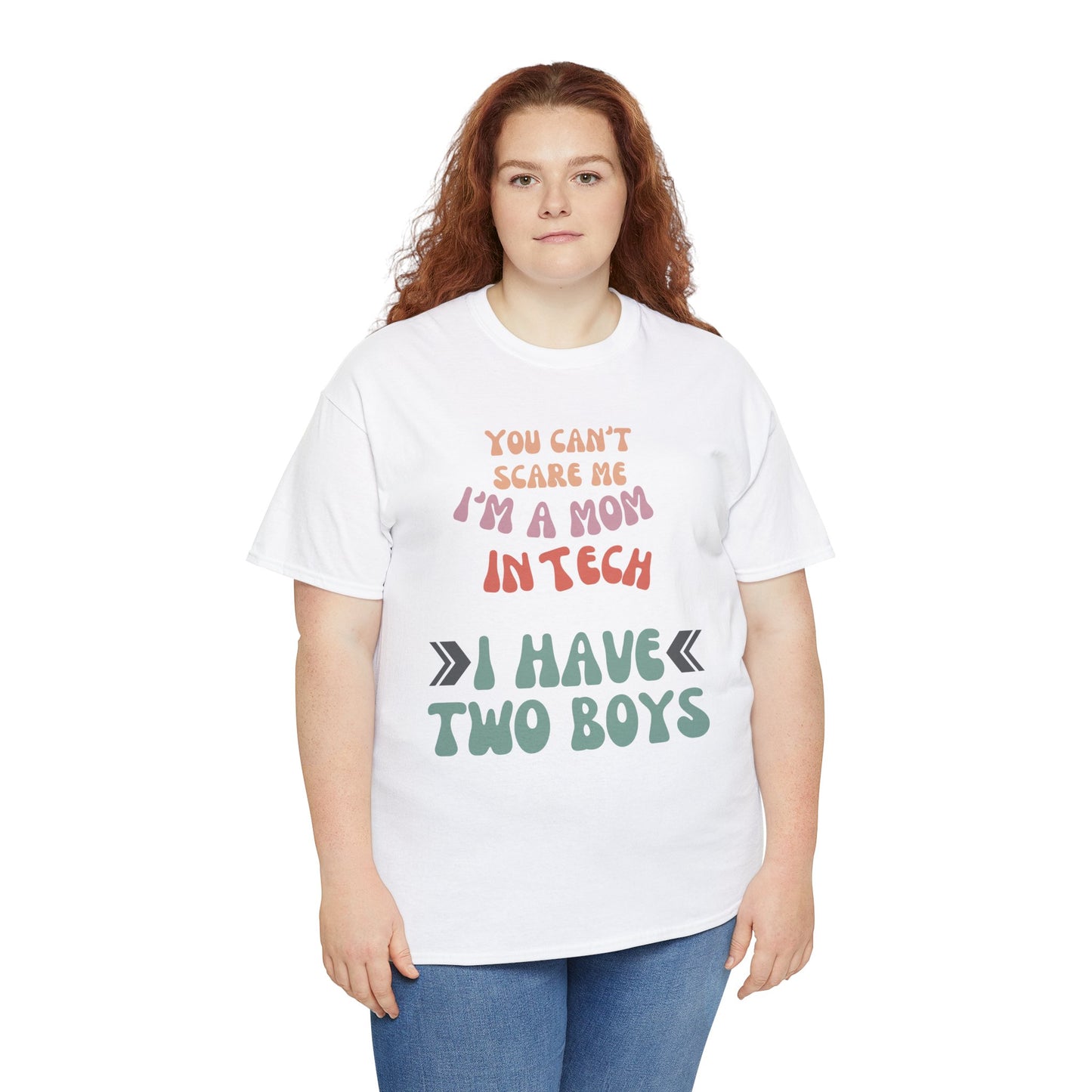 Mom in Tech with Two Boys Cotton Tee