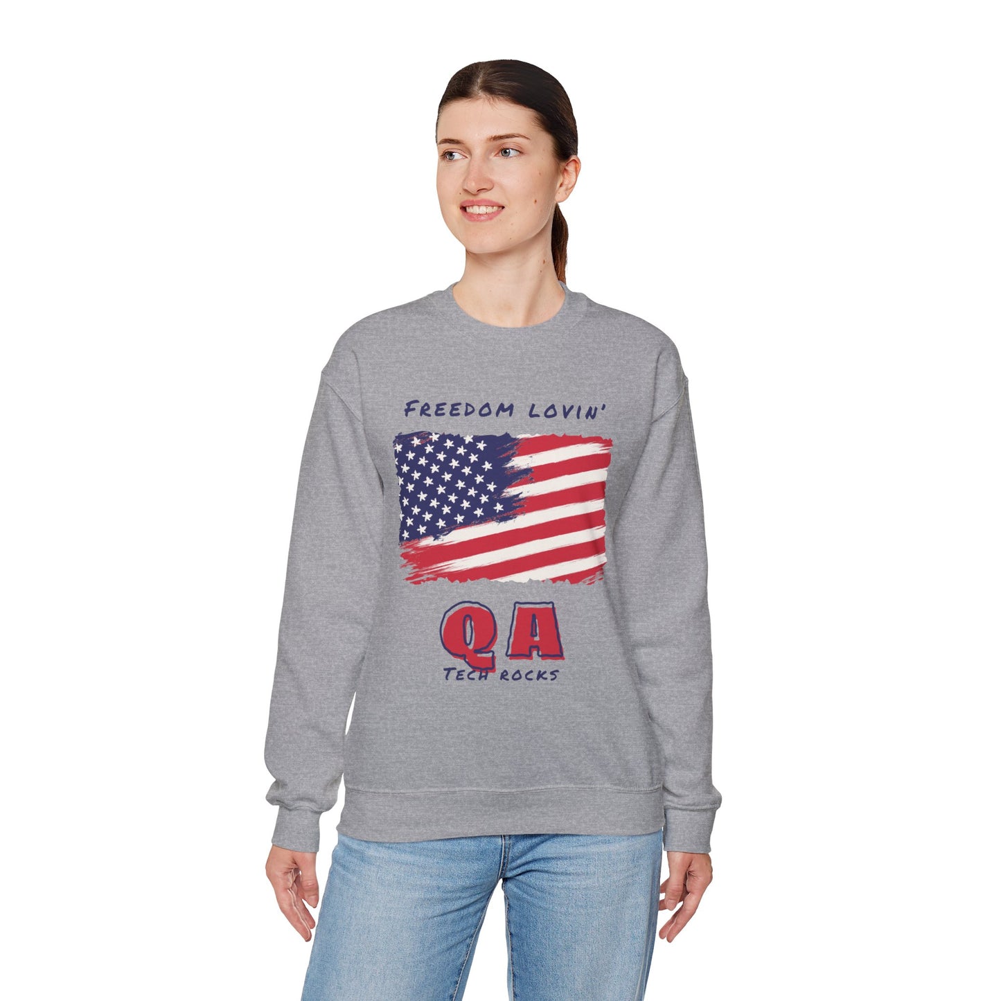 Freedom Loving QA Long Sleeve Crewneck Sweatshirt