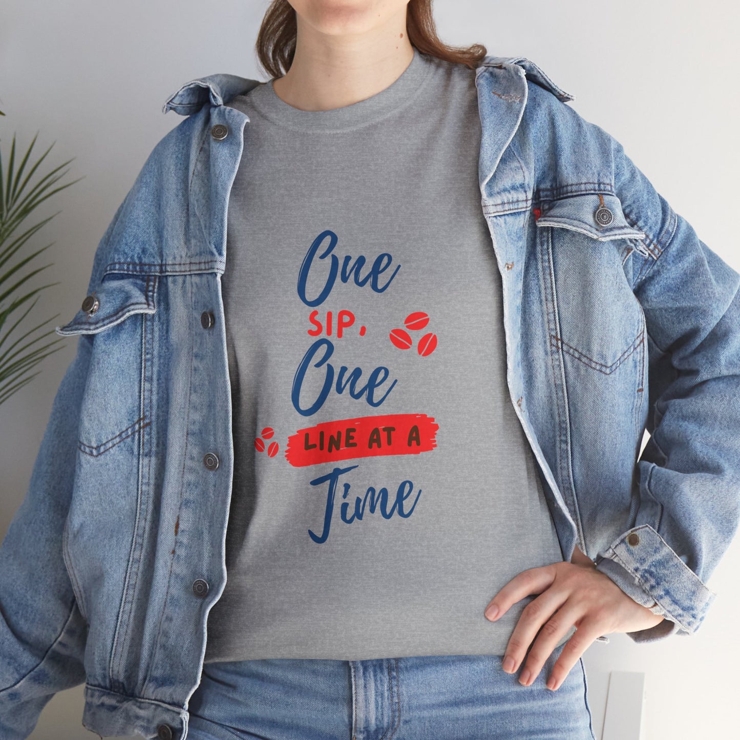 One Sip, One line at a Time, Cotton Tee