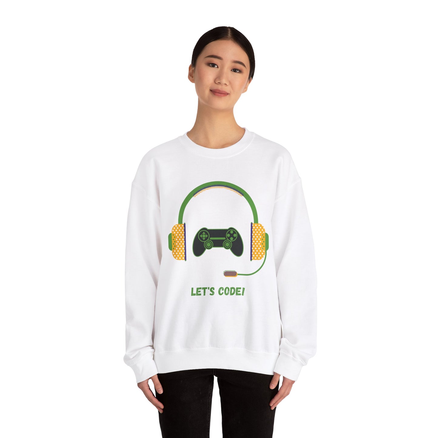 Let's Code Long Sleeve Crewneck Sweatshirt for Tech Lovers