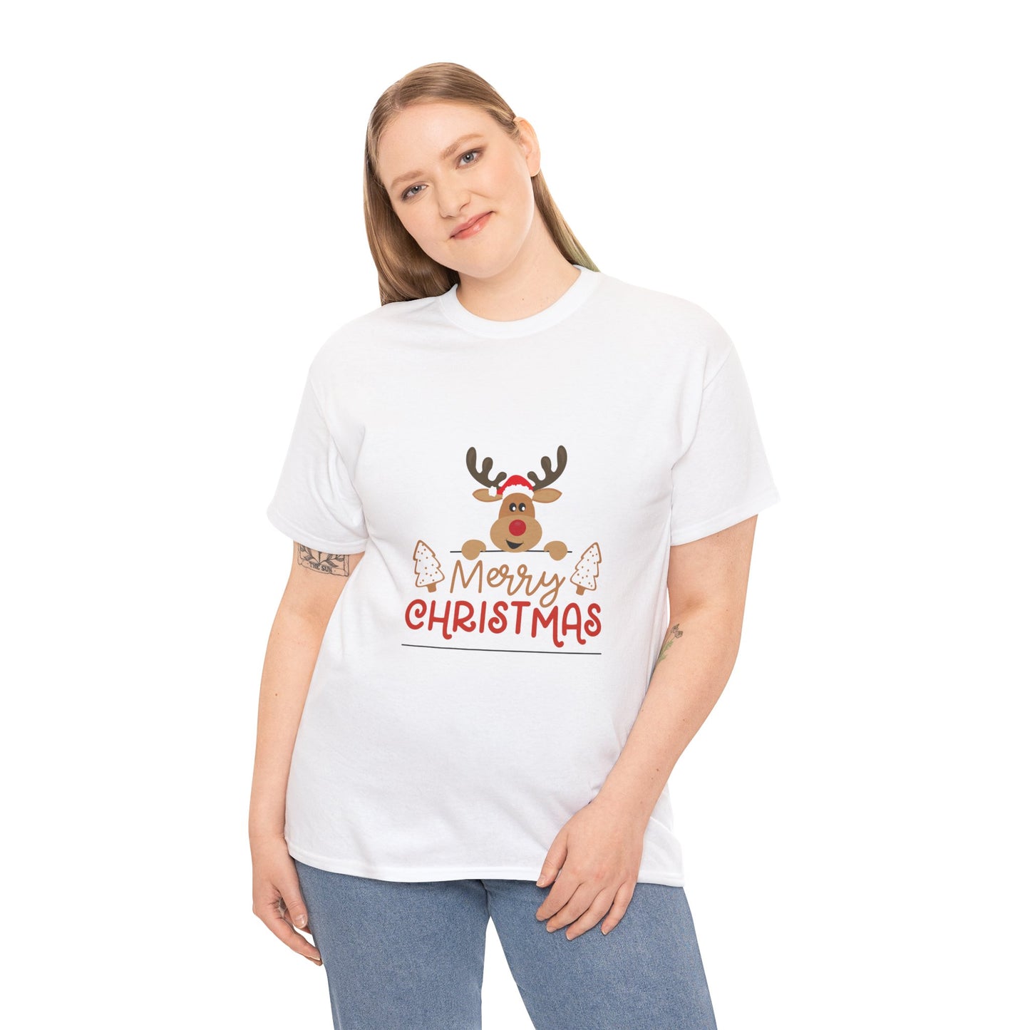 Merry Christmas Unisex Heavy Short Sleeve Cotton Tee