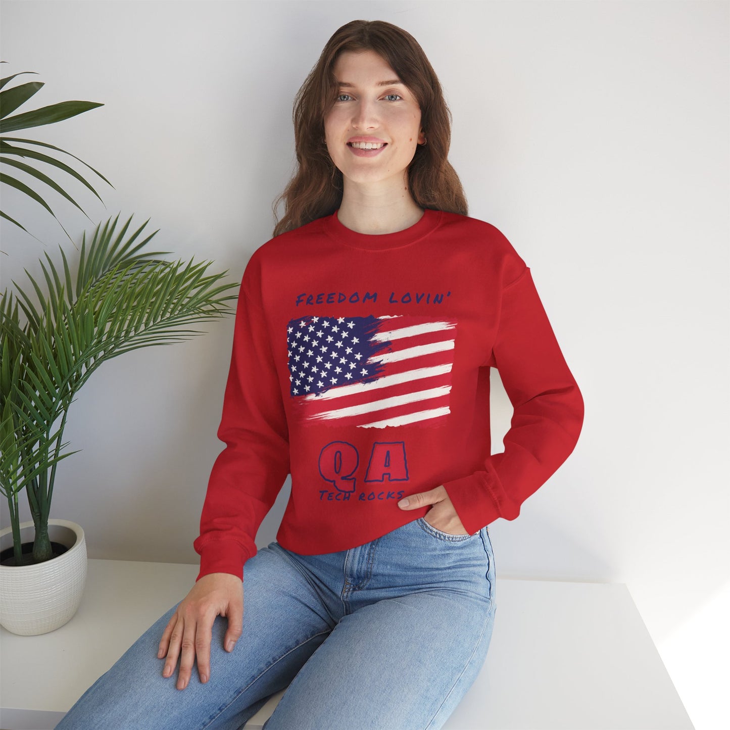 Freedom Loving QA Long Sleeve Crewneck Sweatshirt