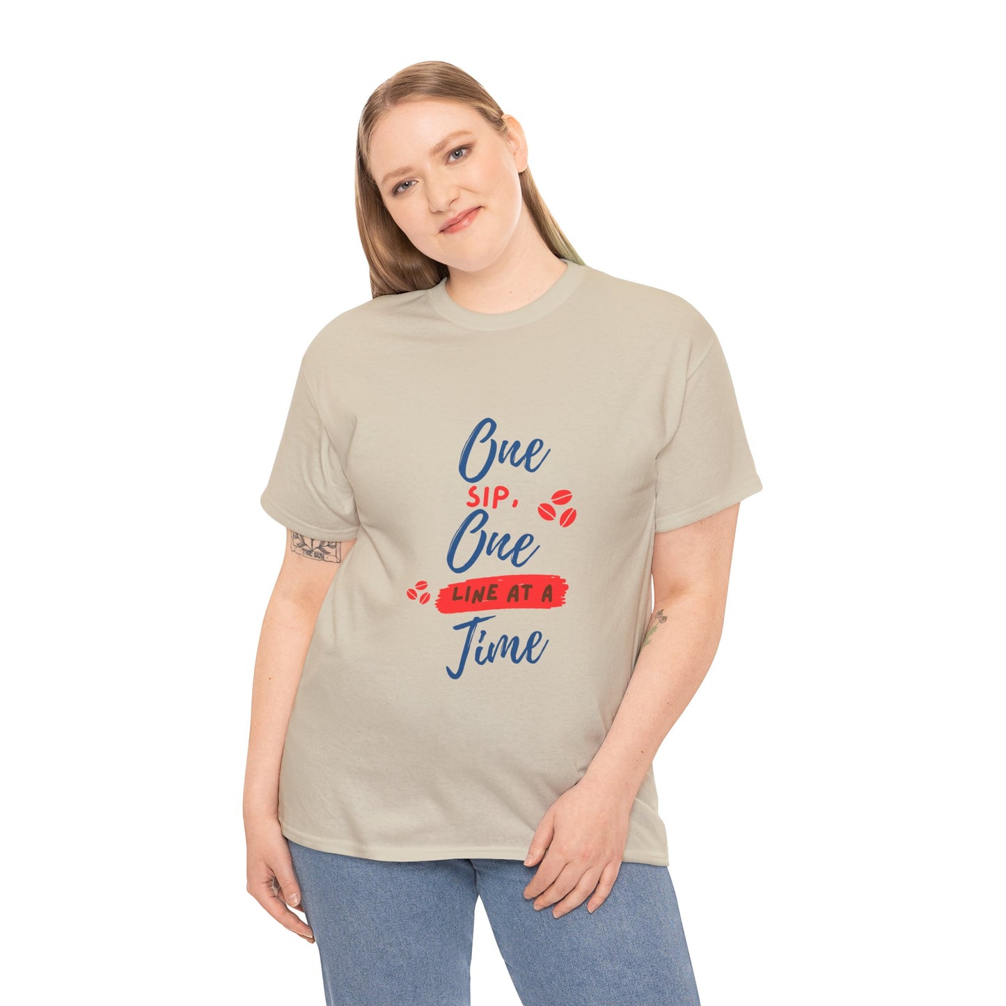 One Sip, One line at a Time, Cotton Tee