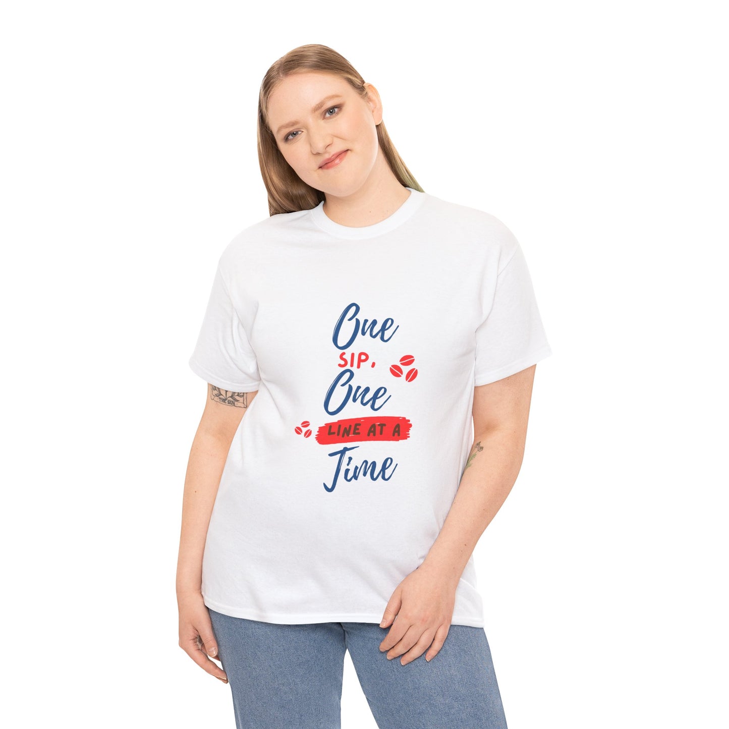 One Sip, One line at a Time, Cotton Tee