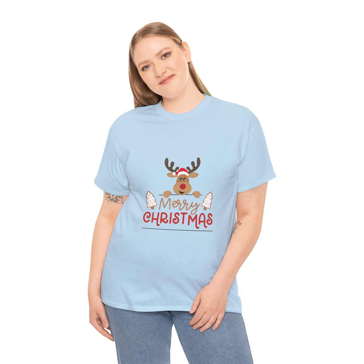 Merry Christmas Unisex Heavy Short Sleeve Cotton Tee