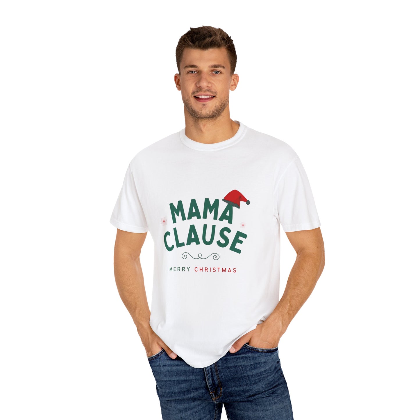 Mama Clause Christmas Unisex Garment-Dyed T-shirt