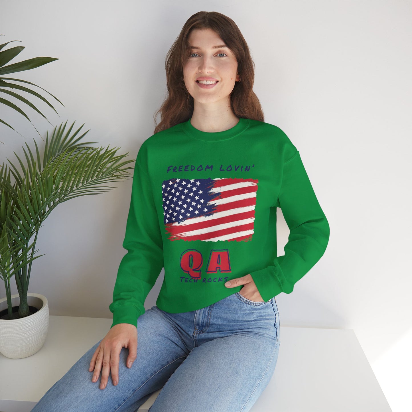 Freedom Loving QA Long Sleeve Crewneck Sweatshirt