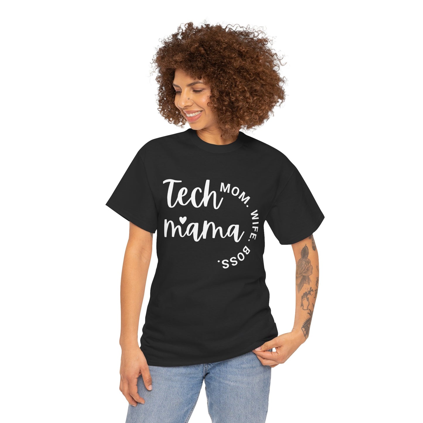 Tech Mama Boss Wife Mom Short Sleeve Cotton Tee
