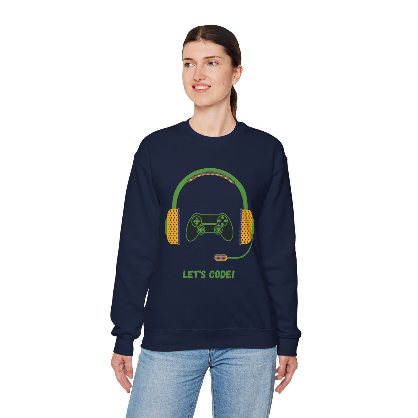 Let's Code Long Sleeve Crewneck Sweatshirt for Tech Lovers