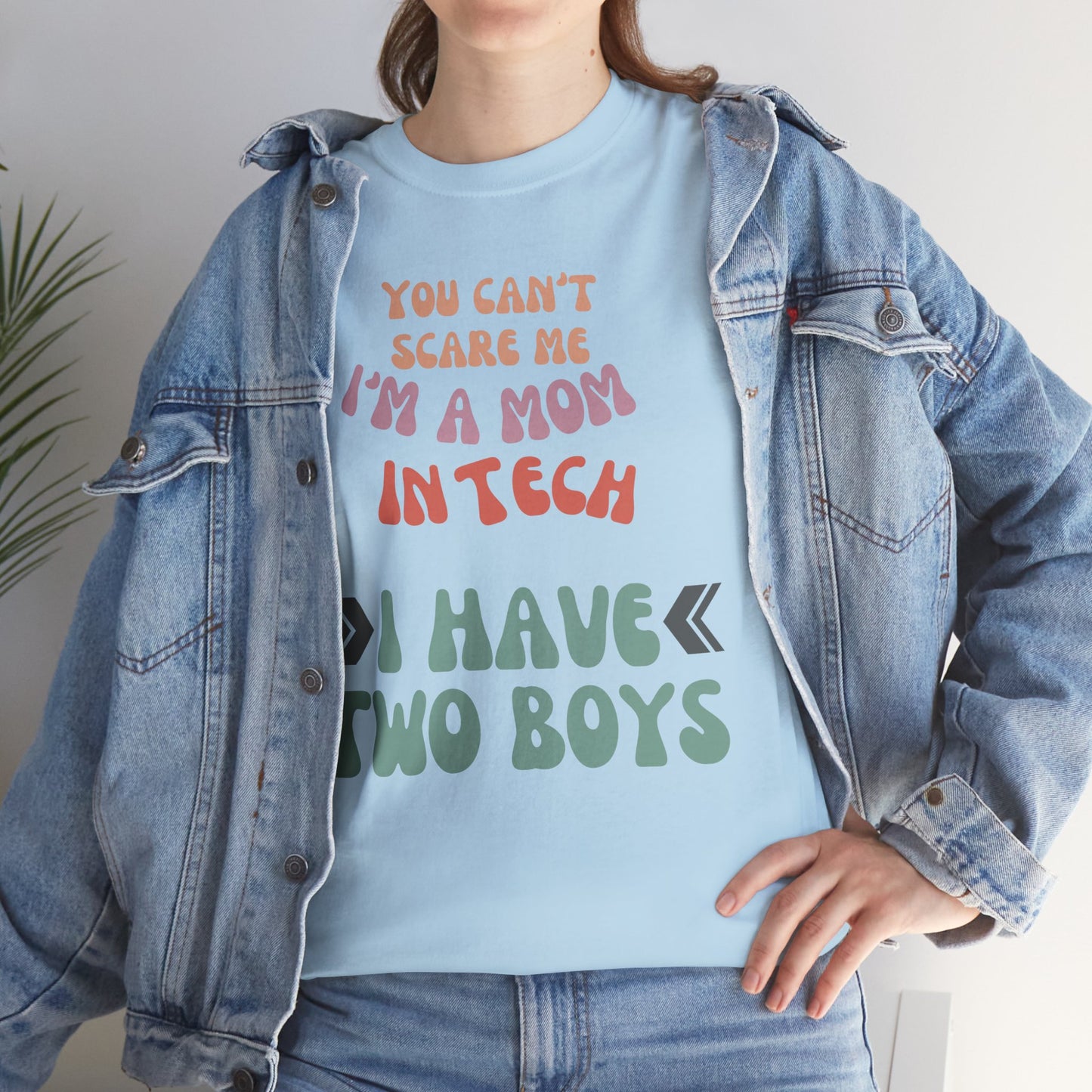 Mom in Tech with Two Boys Cotton Tee