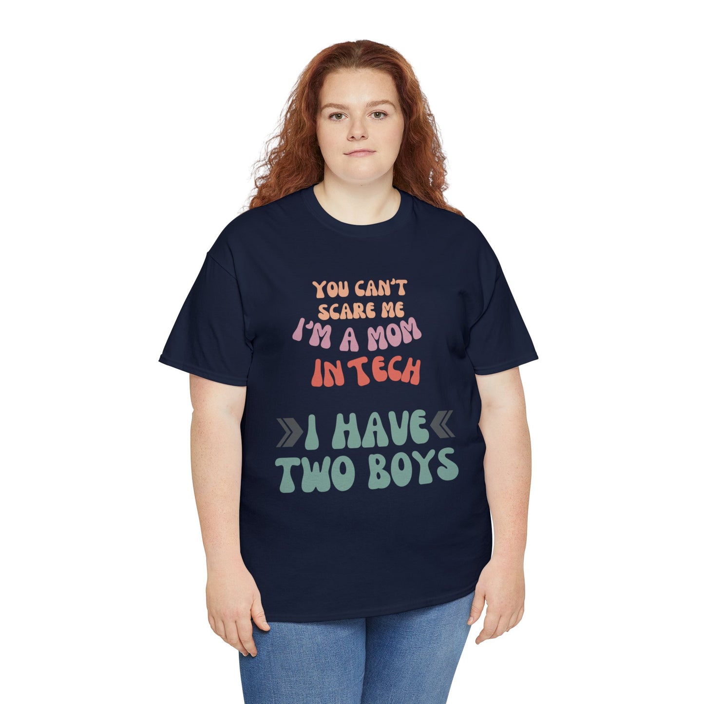 Mom in Tech with Two Boys Cotton Tee