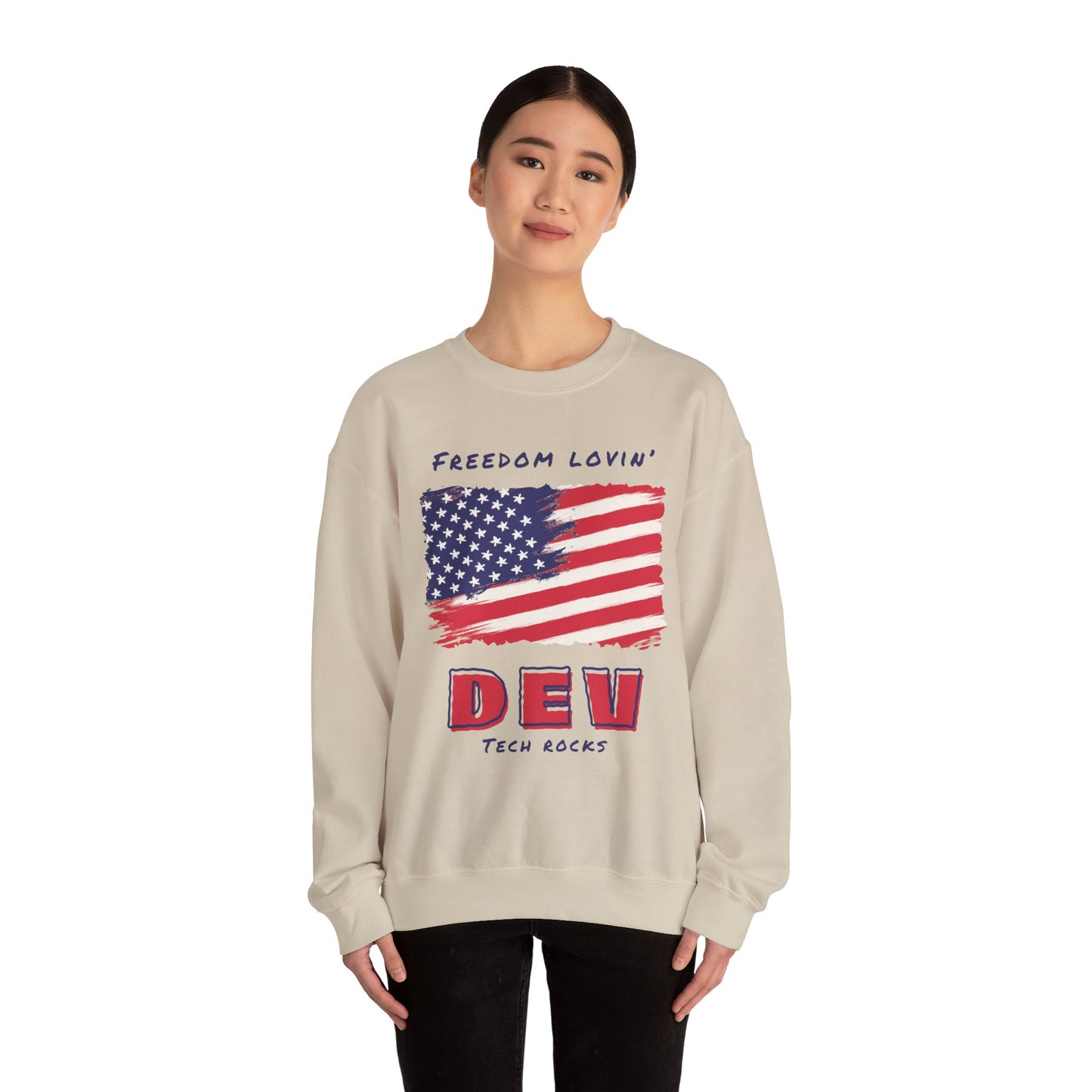 Freedom Loving Dev Long Sleeve Crewneck Sweatshirt