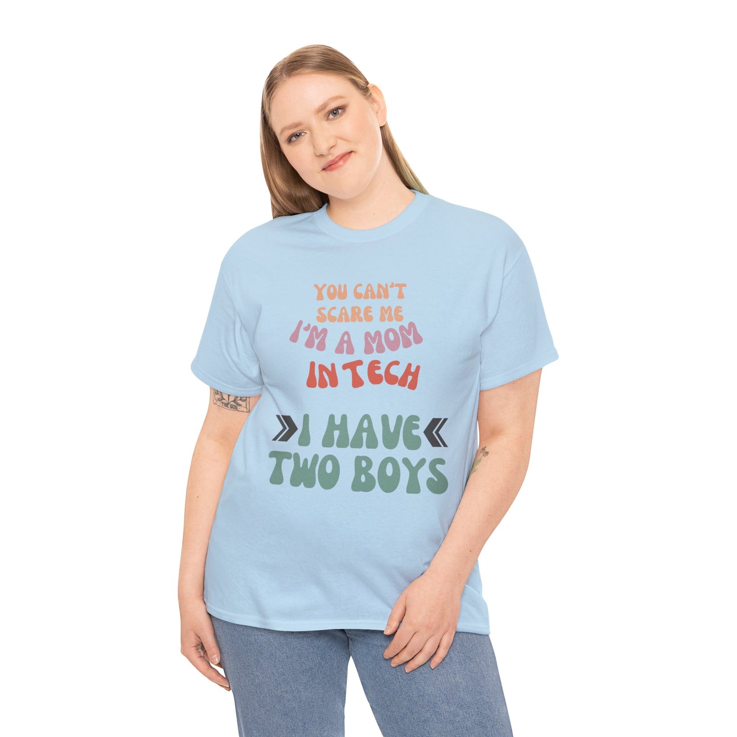 Mom in Tech with Two Boys Cotton Tee