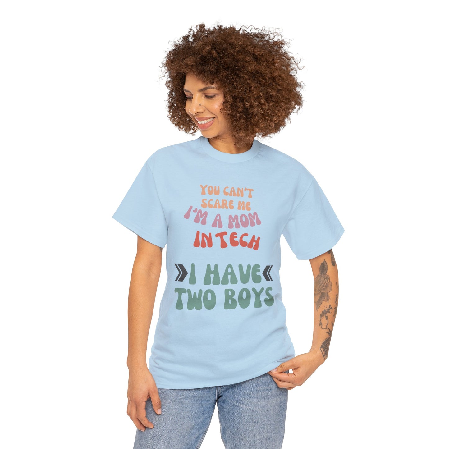 Mom in Tech with Two Boys Cotton Tee