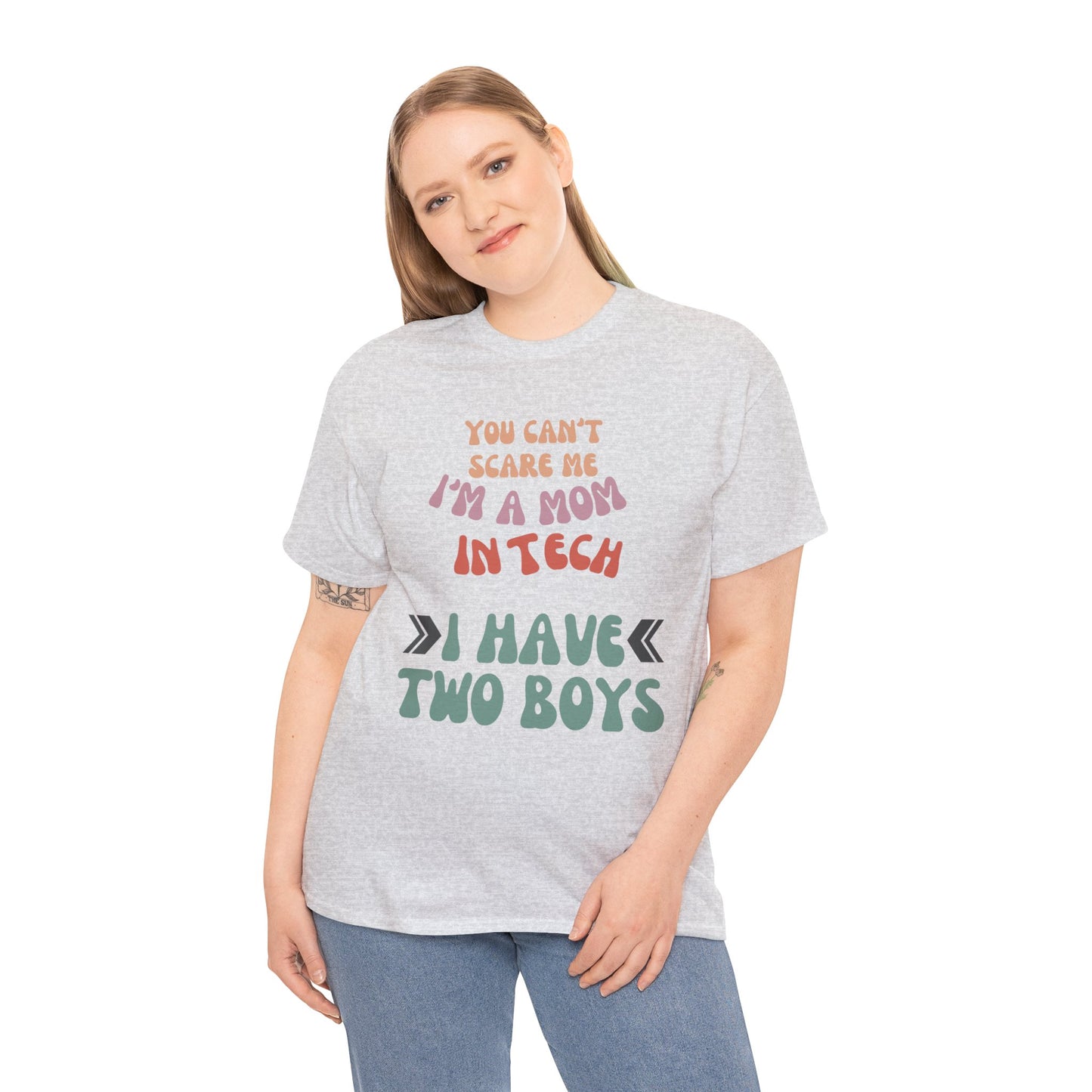 Mom in Tech with Two Boys Cotton Tee