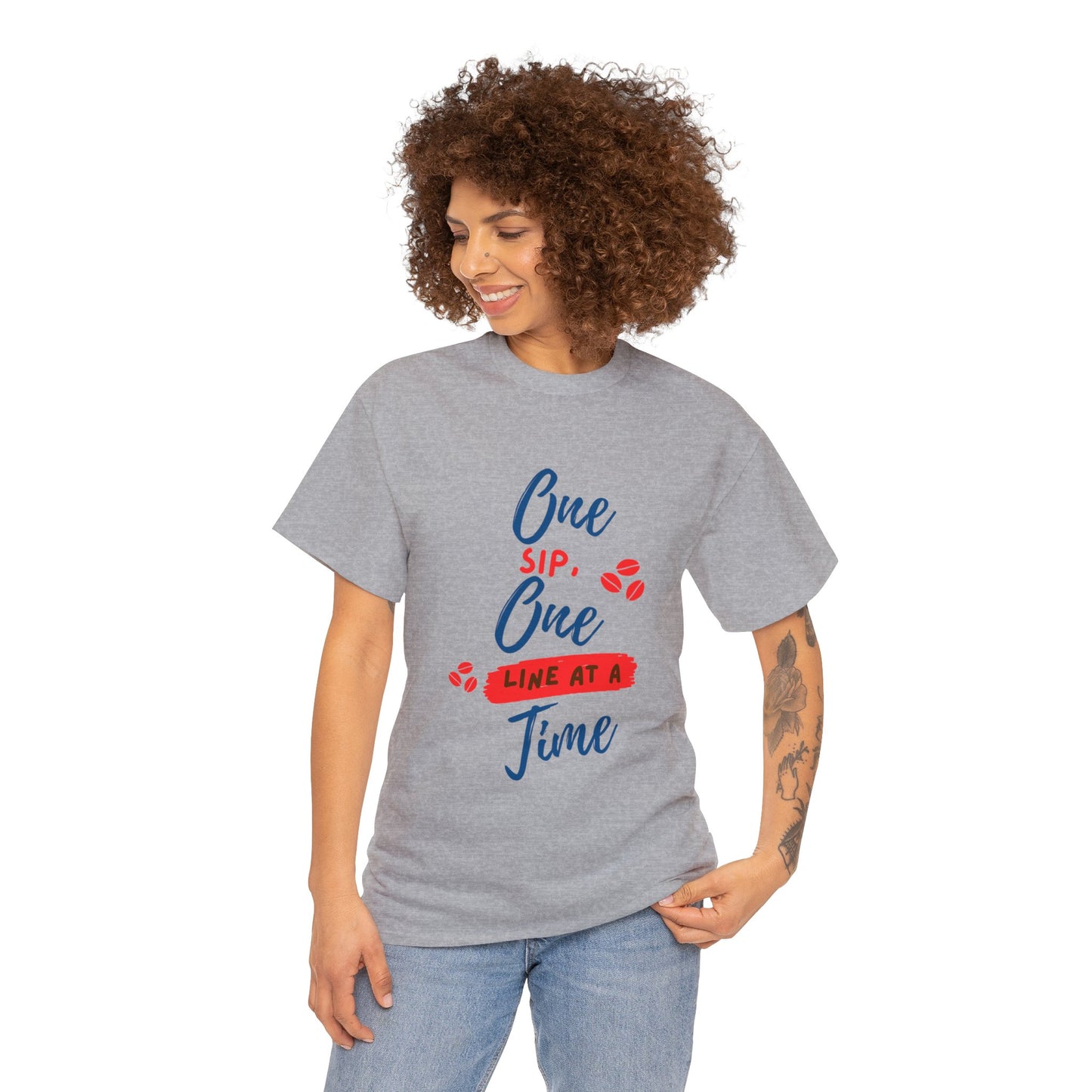 One Sip, One line at a Time Cotton Tee