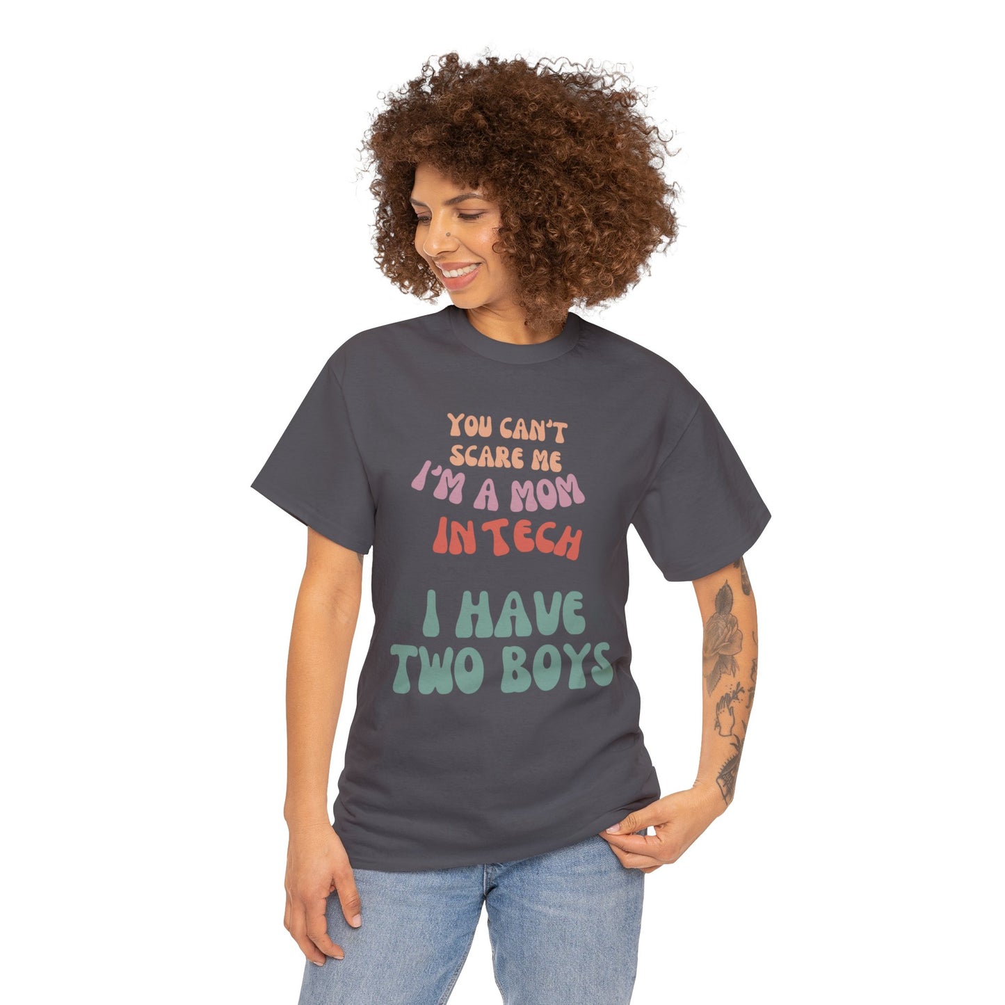 Mom in Tech with Two Boys Cotton Tee