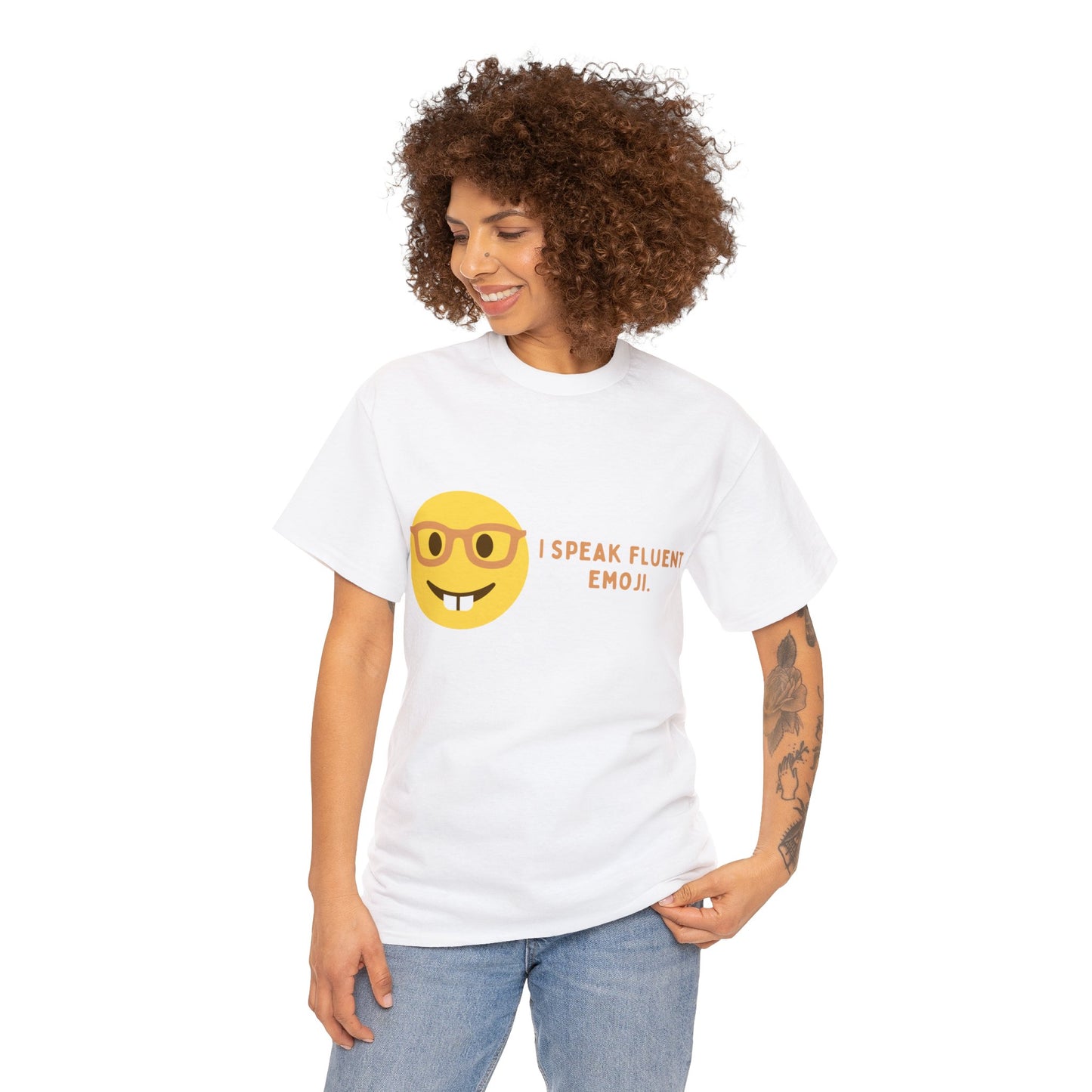 I Speak Fluent Emoji Cotton Tee