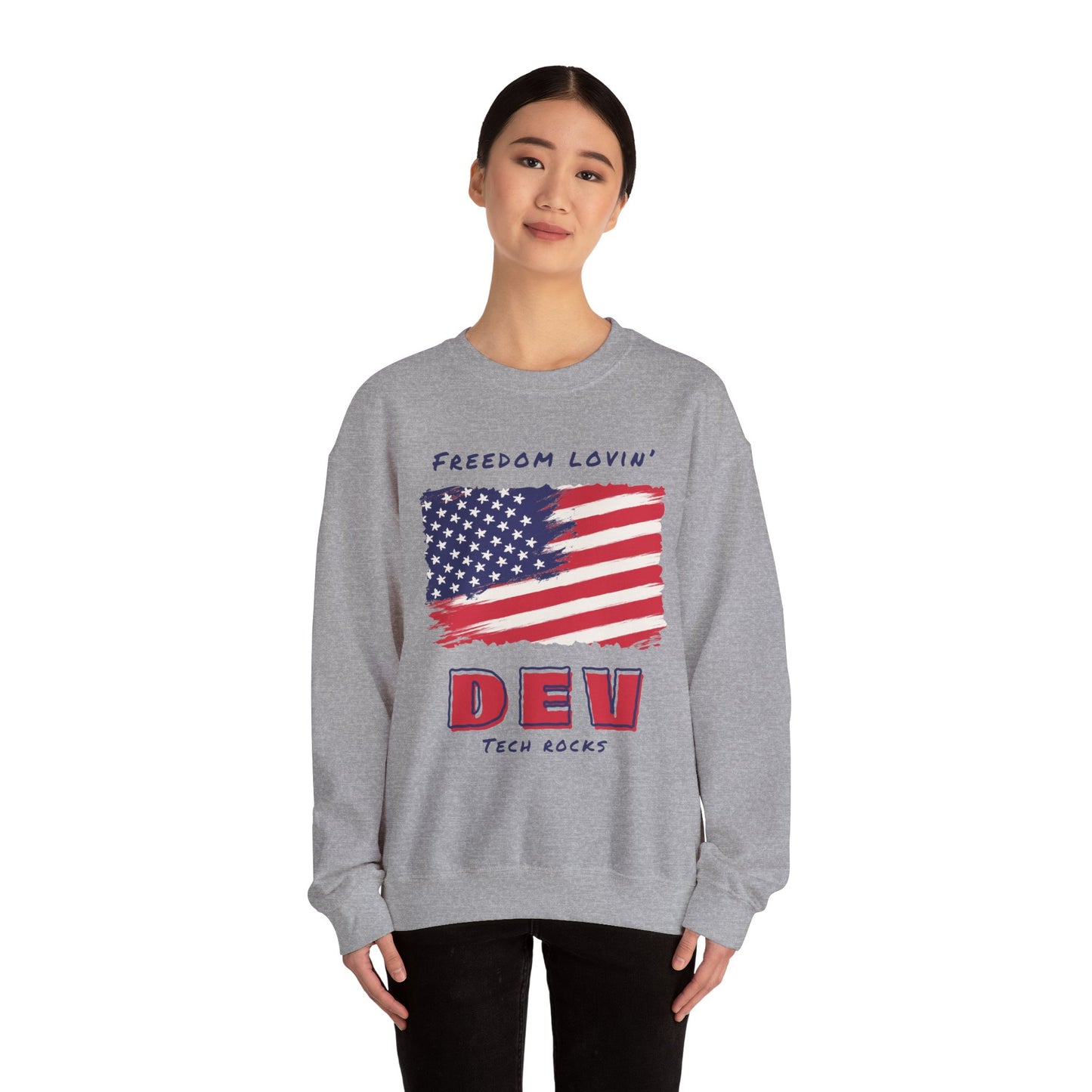 Freedom Loving Dev Long Sleeve Crewneck Sweatshirt