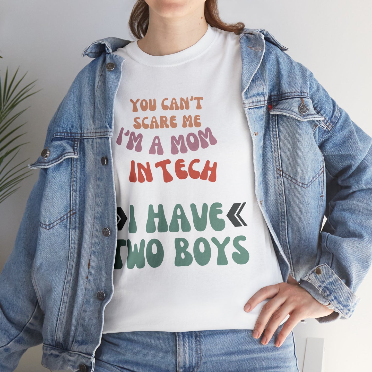 Mom in Tech with Two Boys Cotton Tee