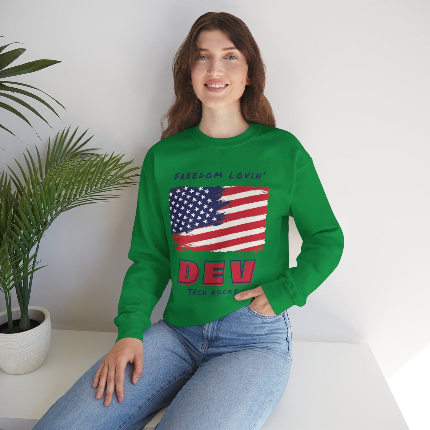 Freedom Loving Dev Long Sleeve Crewneck Sweatshirt