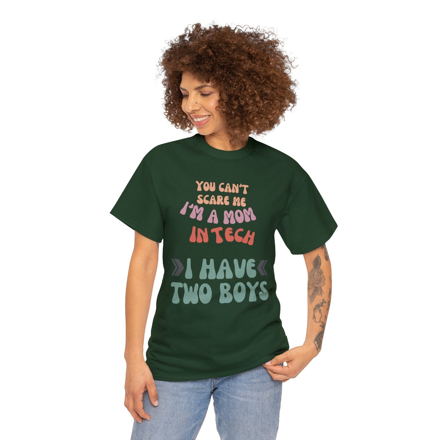 Mom in Tech with Two Boys Cotton Tee