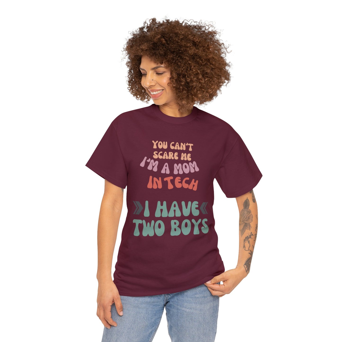 Mom in Tech with Two Boys Cotton Tee