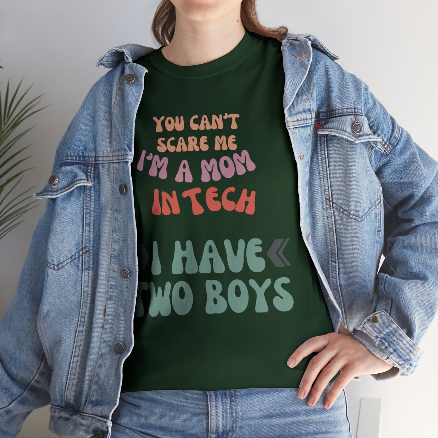 Mom in Tech with Two Boys Cotton Tee