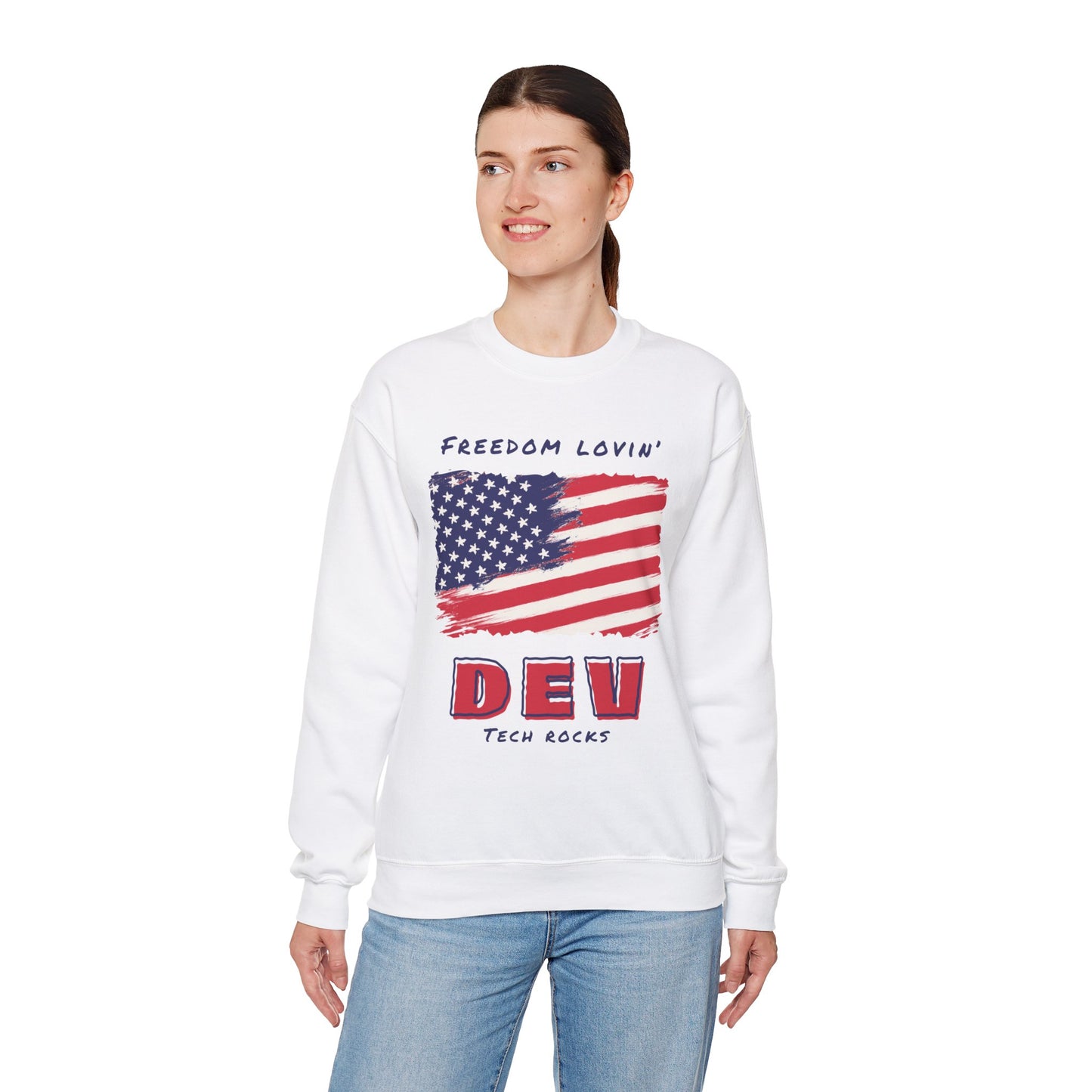 Freedom Loving Dev Long Sleeve Crewneck Sweatshirt