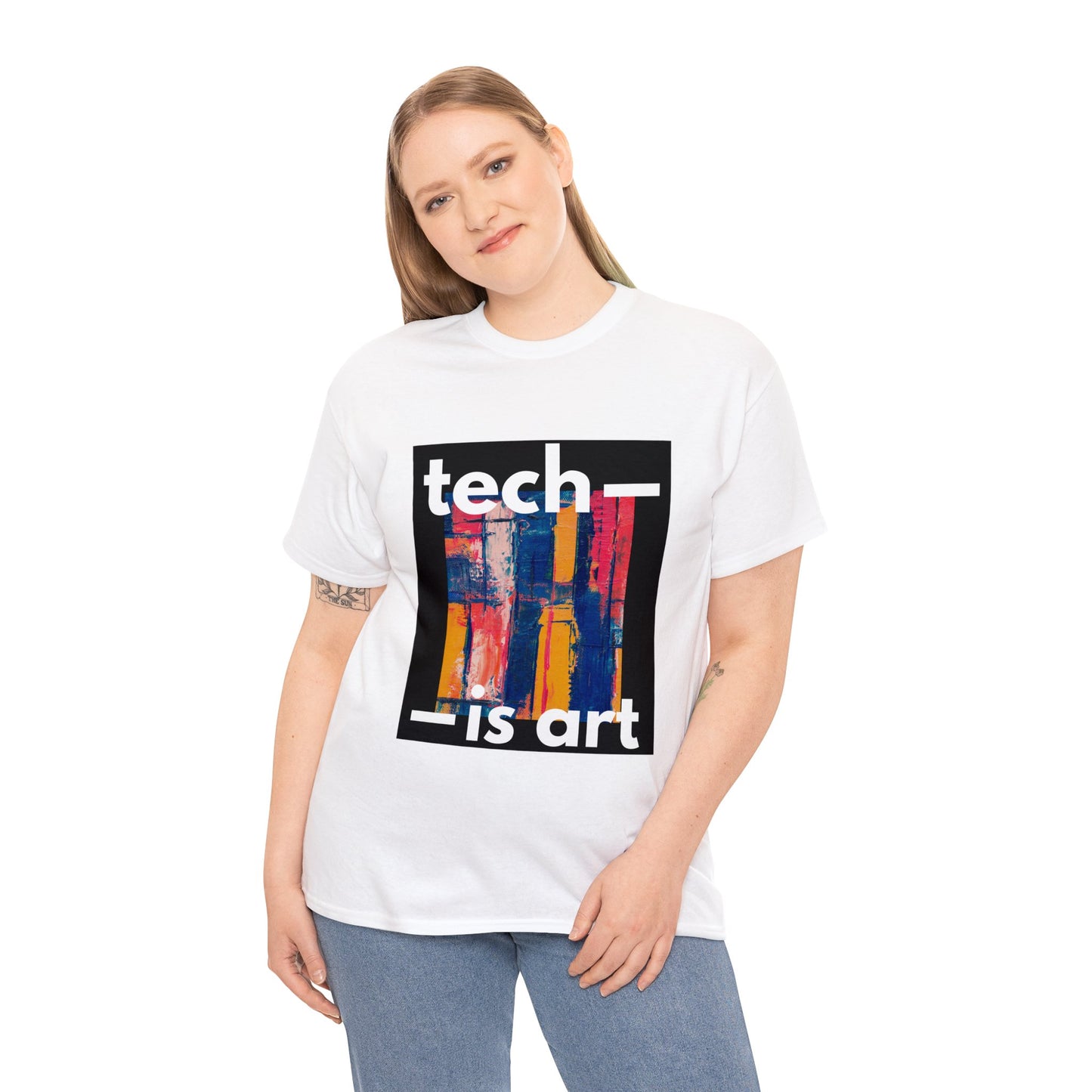 Tech is Art White Cotton Tee