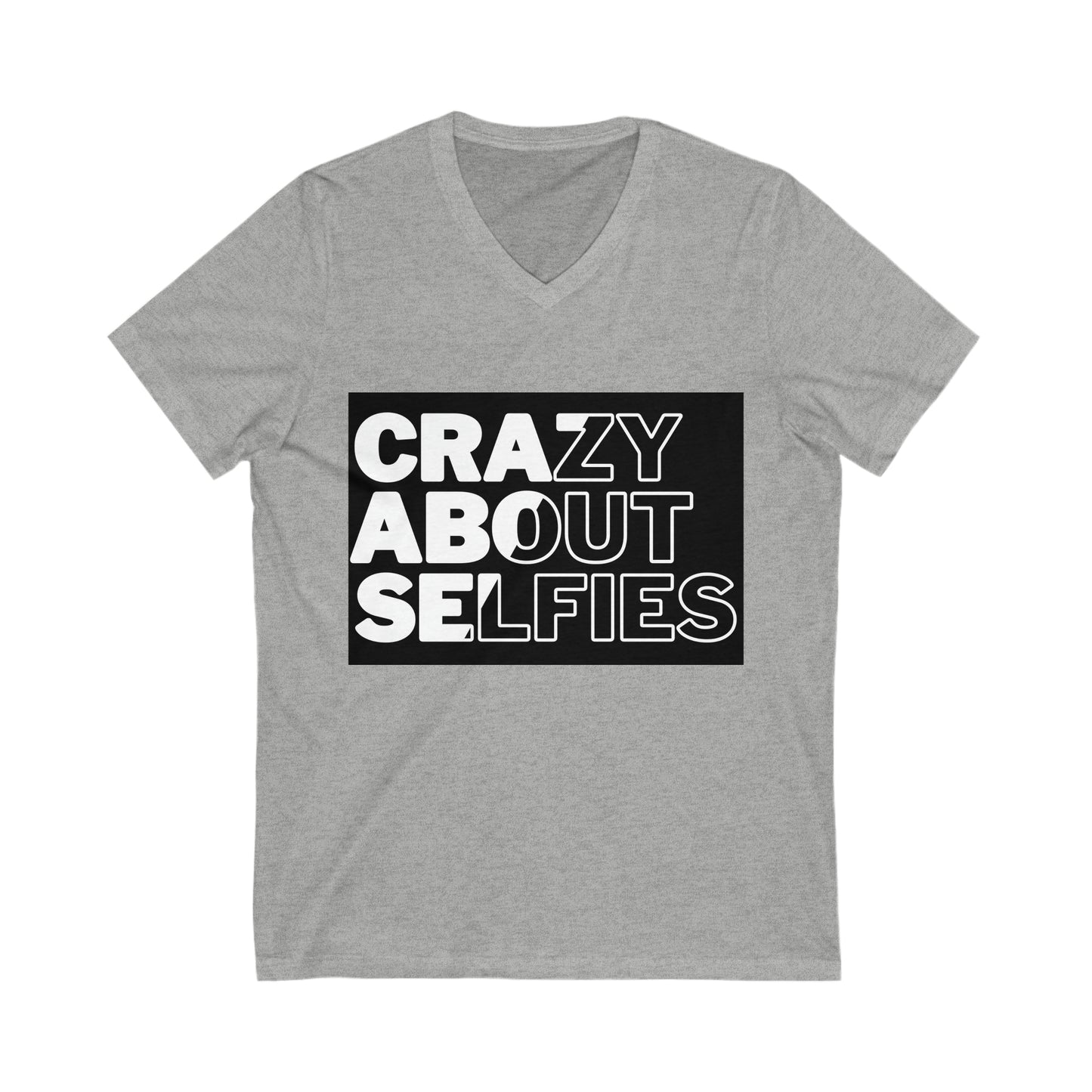 Crazy About Selfies Jersey Short Sleeve V-Neck Tee