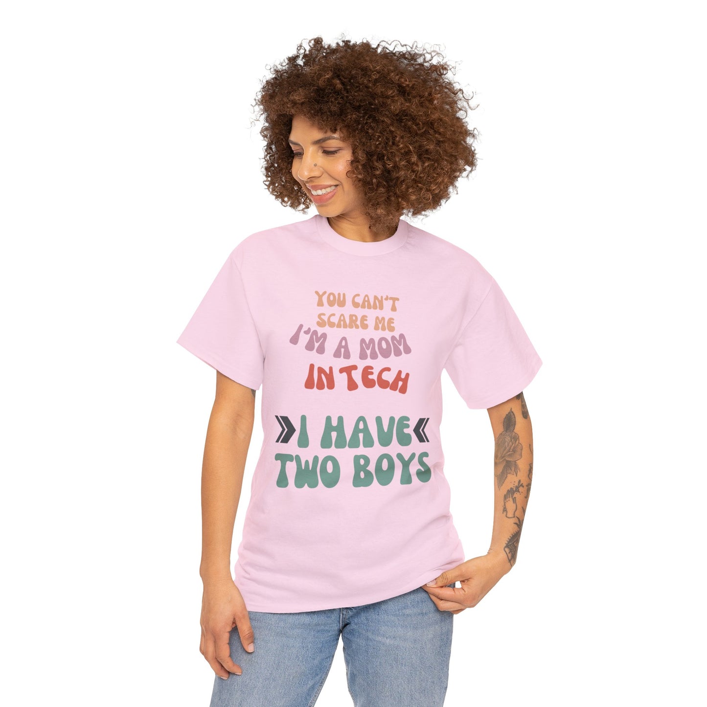 Mom in Tech with Two Boys Cotton Tee