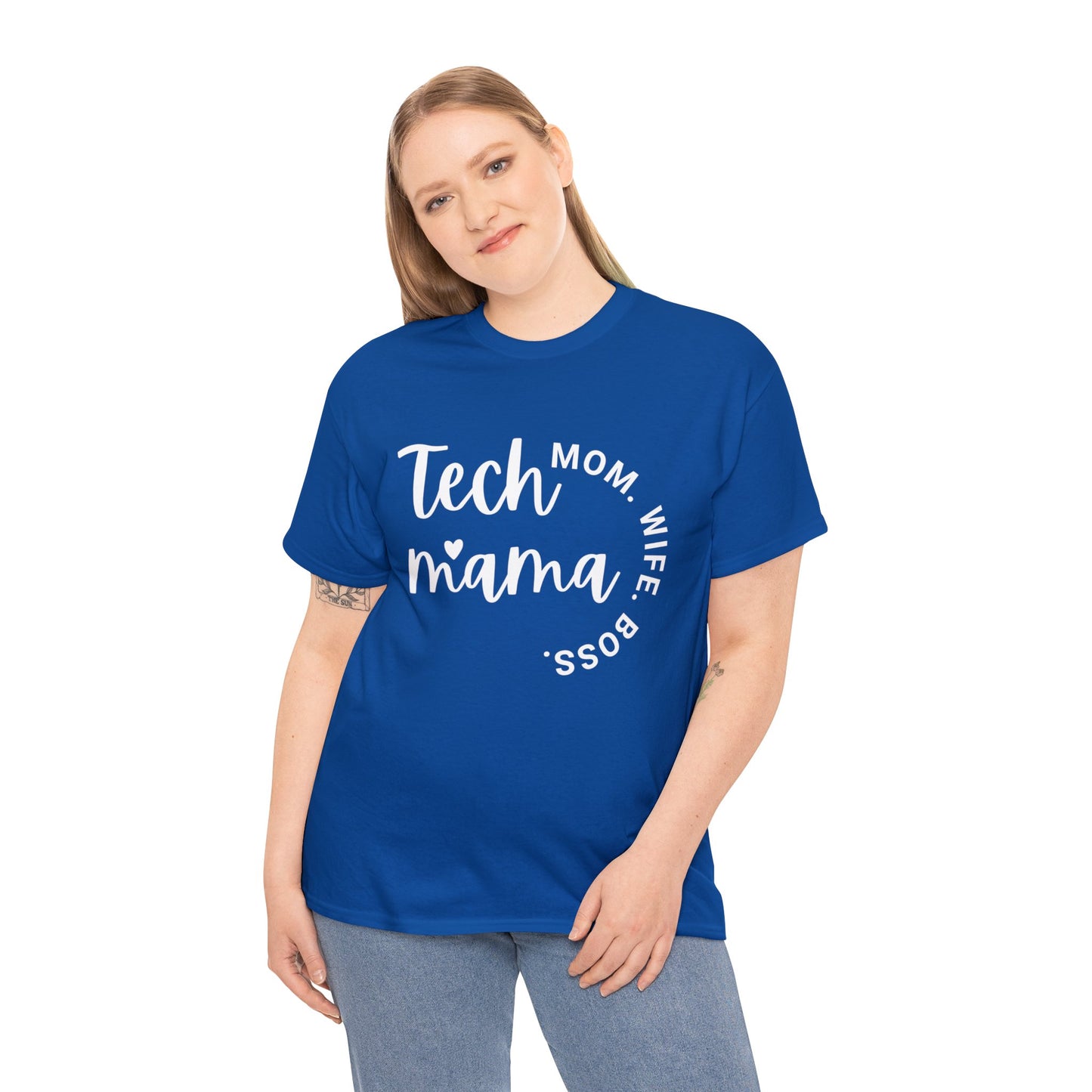 Tech Mama Boss Wife Mom Cotton Tee