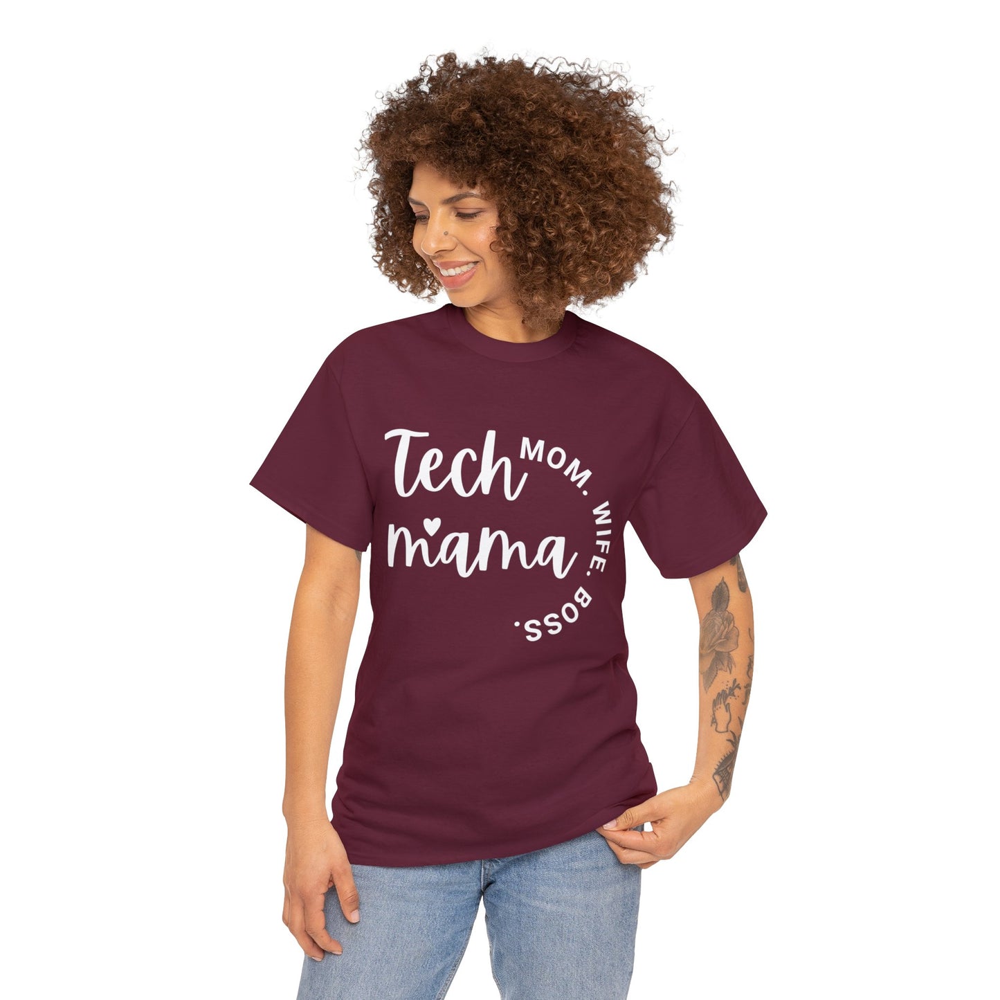 Tech Mama Boss Wife Mom Cotton Tee