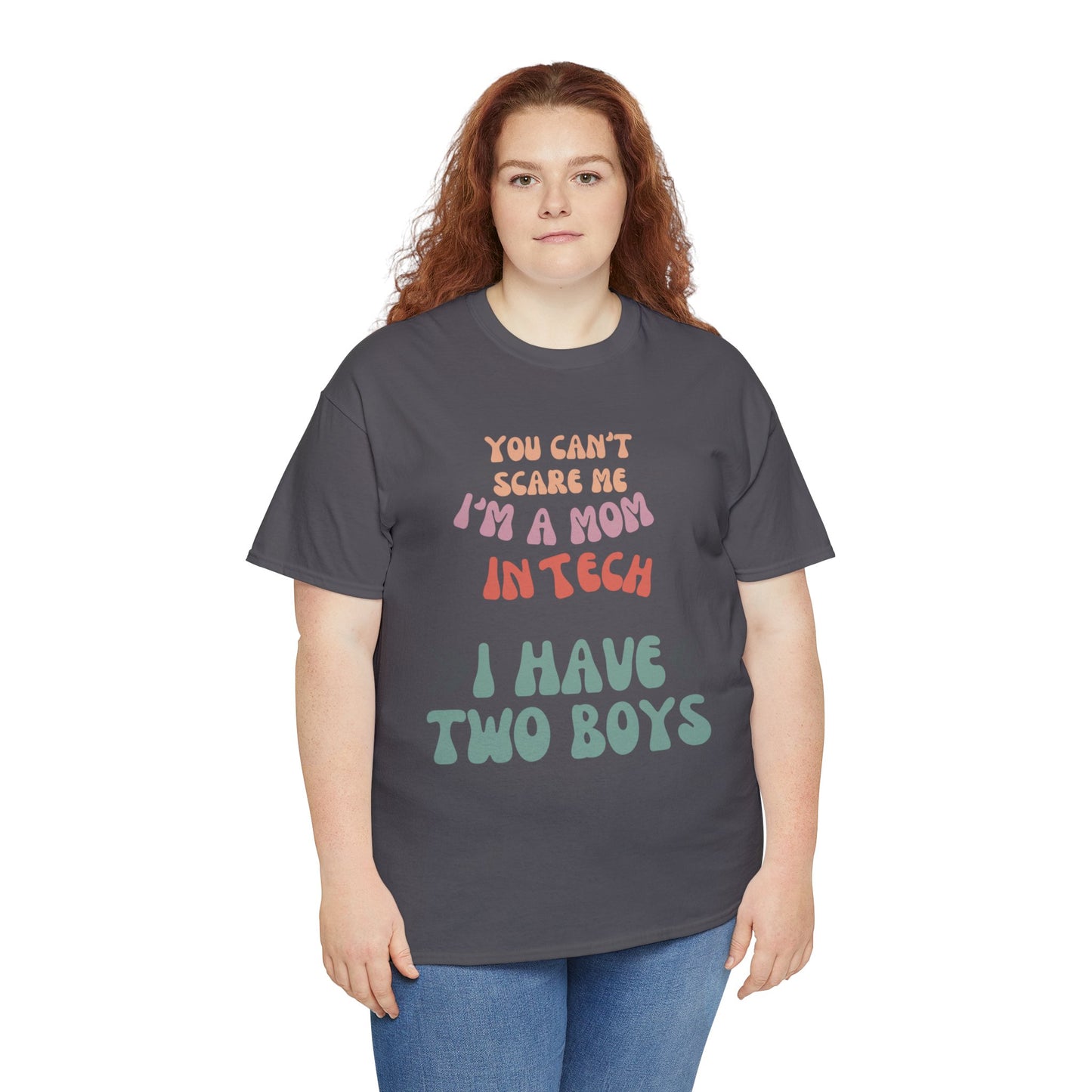 Mom in Tech with Two Boys Cotton Tee