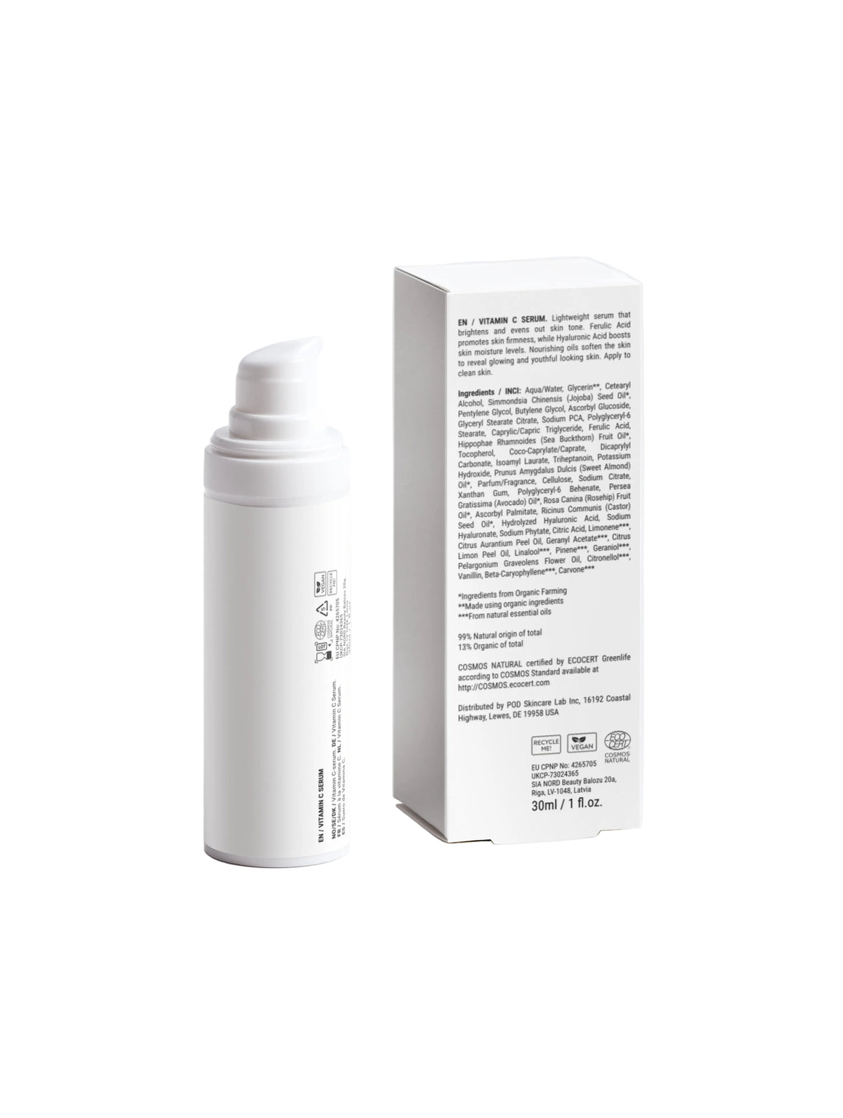 Ordvexa Care Brightening Vitamin C Serum with Hyaluronic Acid, 1 fl oz