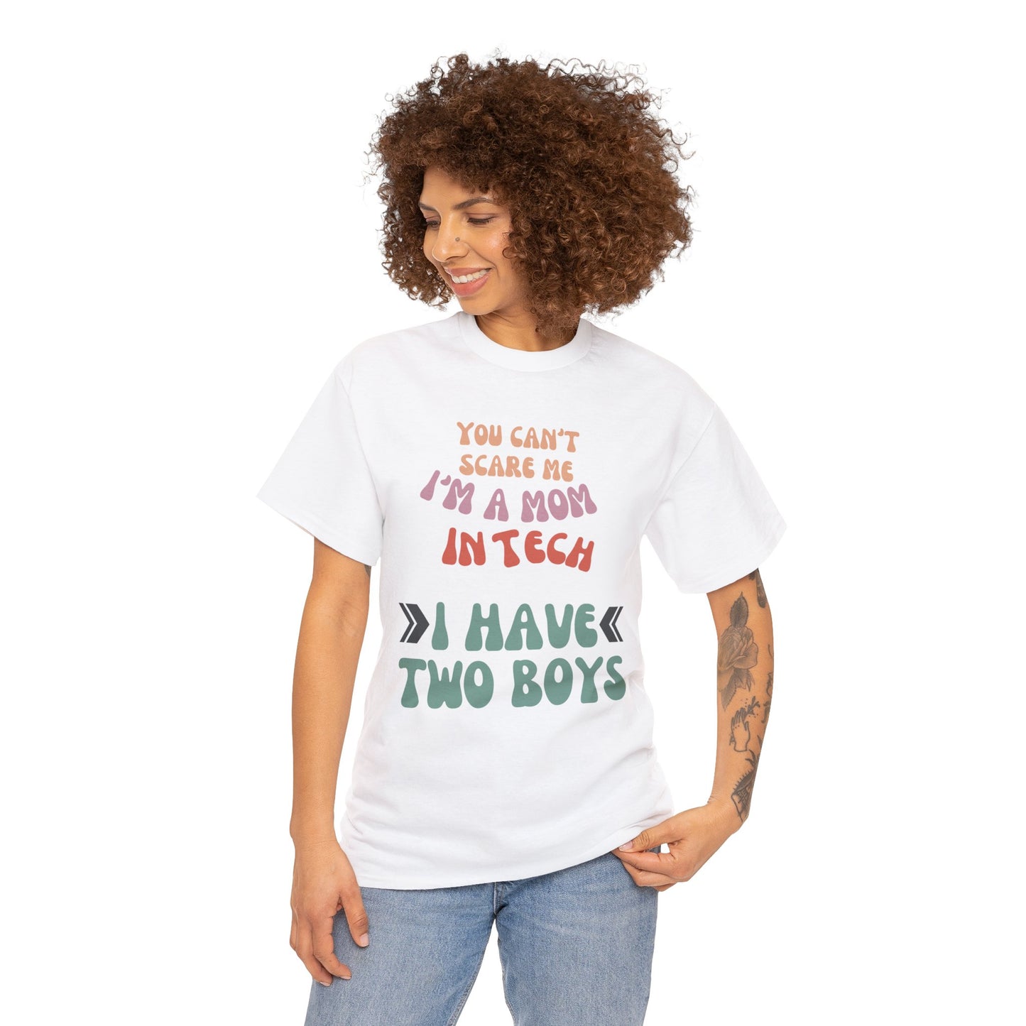 Mom in Tech with Two Boys Cotton Tee