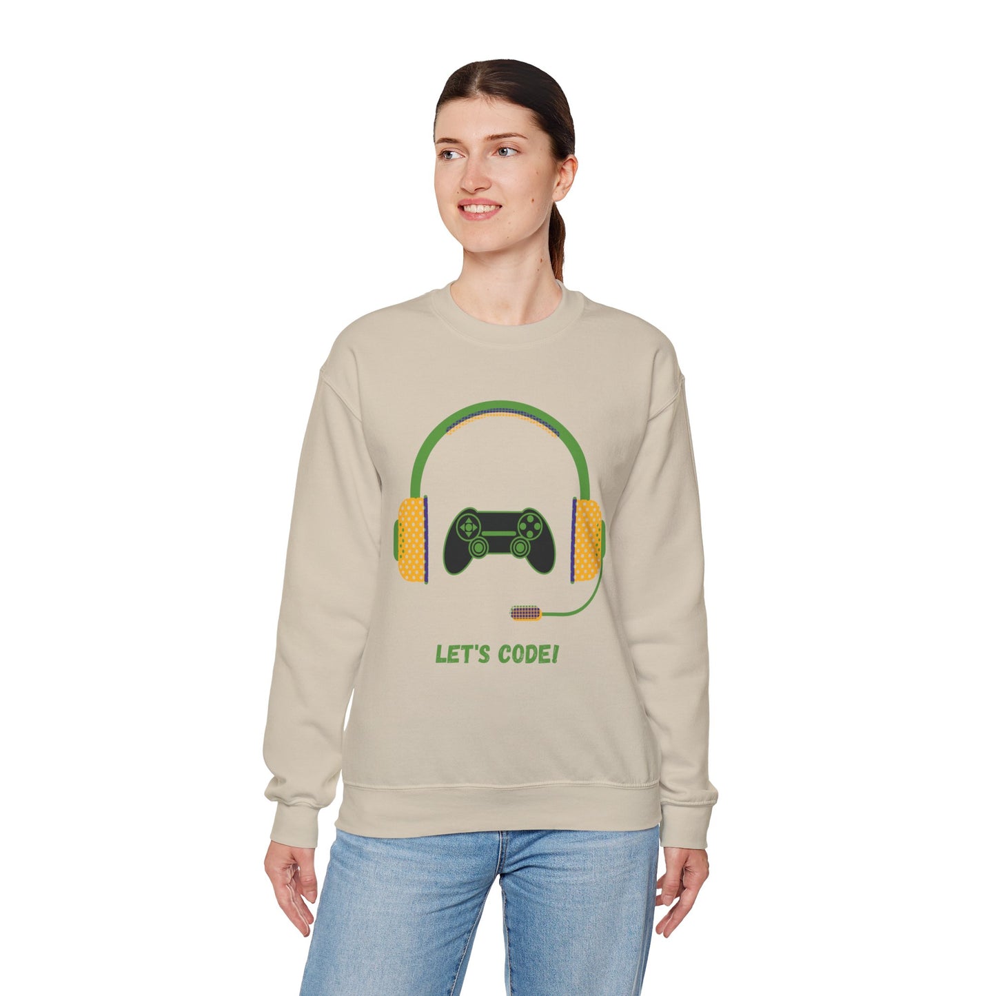 Let's Code Long Sleeve Crewneck Sweatshirt for Tech Lovers