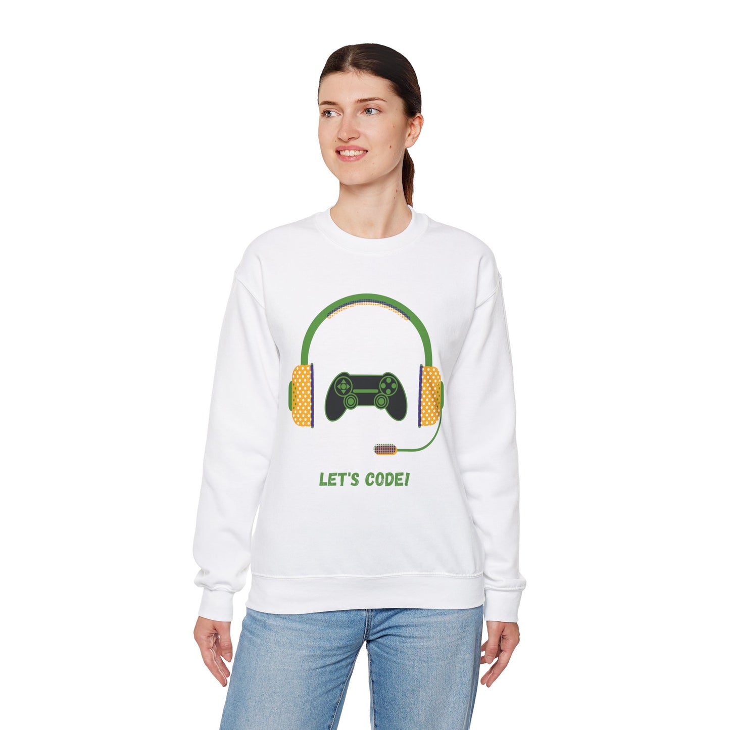 Let's Code Long Sleeve Crewneck Sweatshirt for Tech Lovers