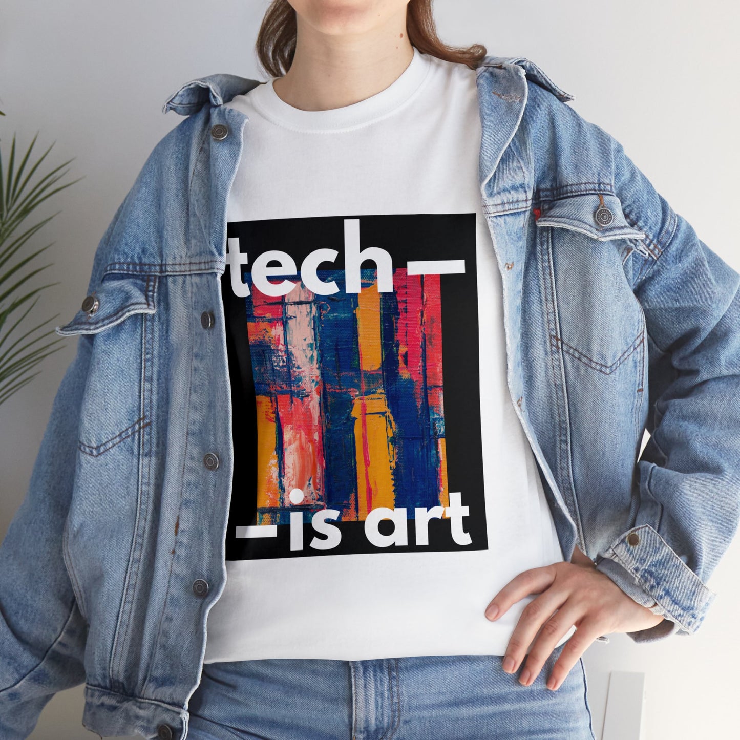 Tech is Art White Cotton Tee